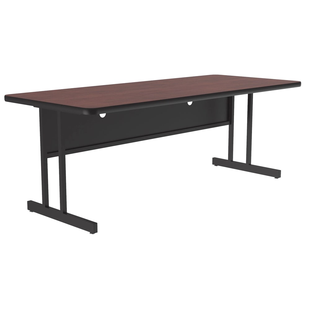 Correll Rectangular Desk Height Work Station, 60"W x 24"D - Mahogany/Black T-Mold (CS2460-20-09-09)