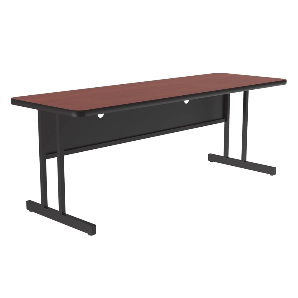 Correll Rectangular Desk Height Work Station, 60"W x 24"D - Cherry/Black T-Mold (CS2460-21-09-09)