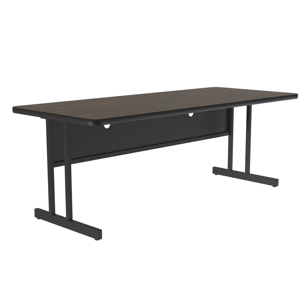 Correll Rectangular Desk Height Work Station, 48"W x 30"D - Walnut/Black T-Mold (CS3048-01-09-09)