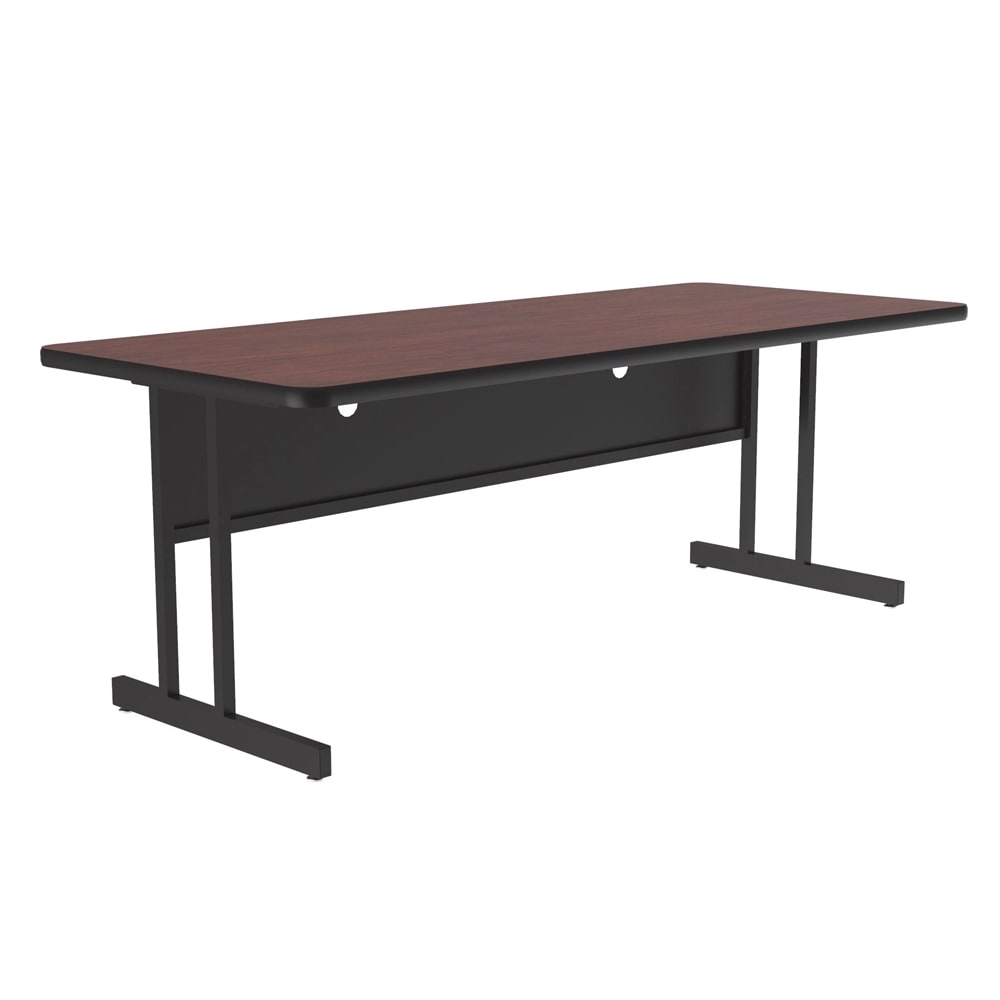 Correll Rectangular Desk Height Work Station, 48"W x 30"D - Mahogany/Black T-Mold (CS3048-20-09-09)