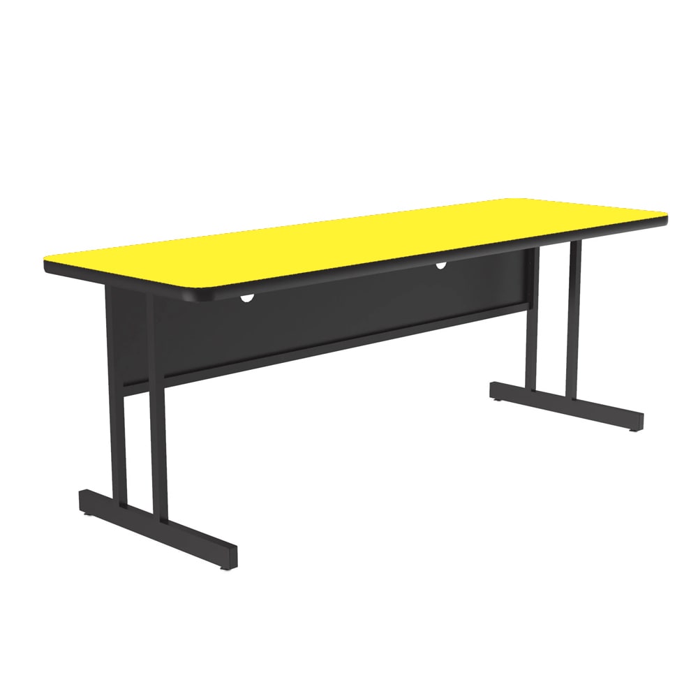 Correll Rectangular Desk Height Work Station, 60"W x 30"D - Yellow/Black T-Mold (CS3060-38-09-09)