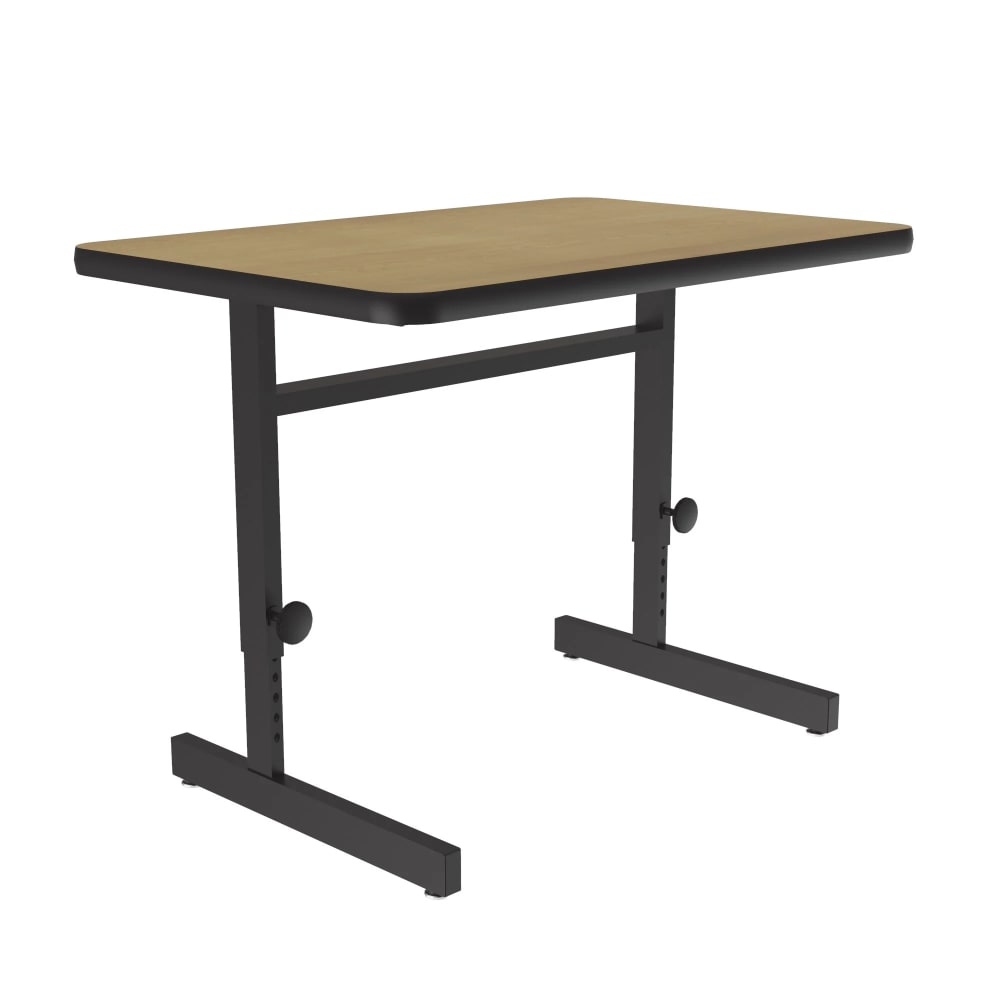 Correll Desk Height Work Station, 1 1/4" Top, Adjust to 29", 36" x 24", Fusion Maple/Black (CSA2436-16-09-09)