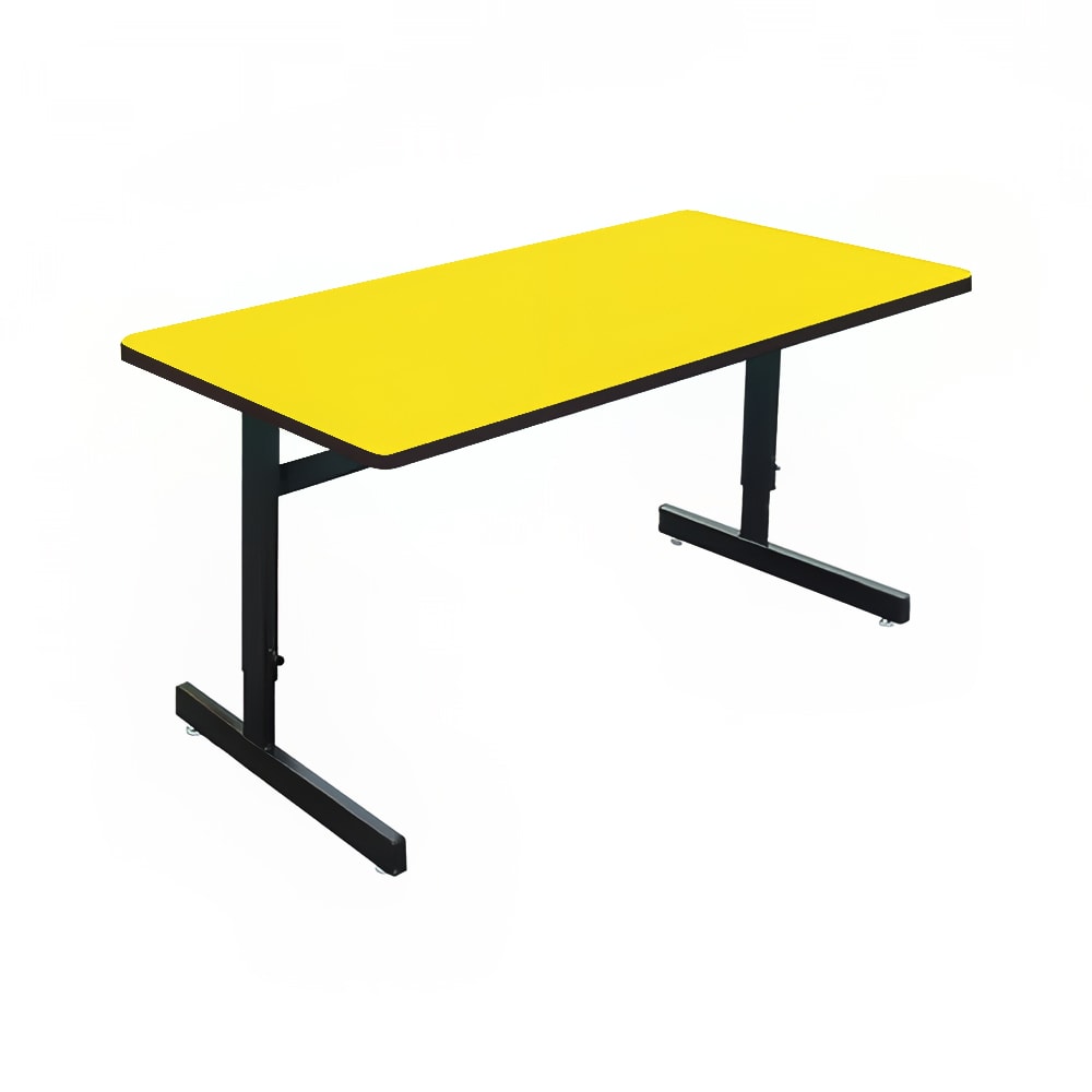 Correll Desk Height Work Station, 1 1/4" Top, Adjust to 29", 36" x 24", Yellow/Black (CSA2436-38-09-09)