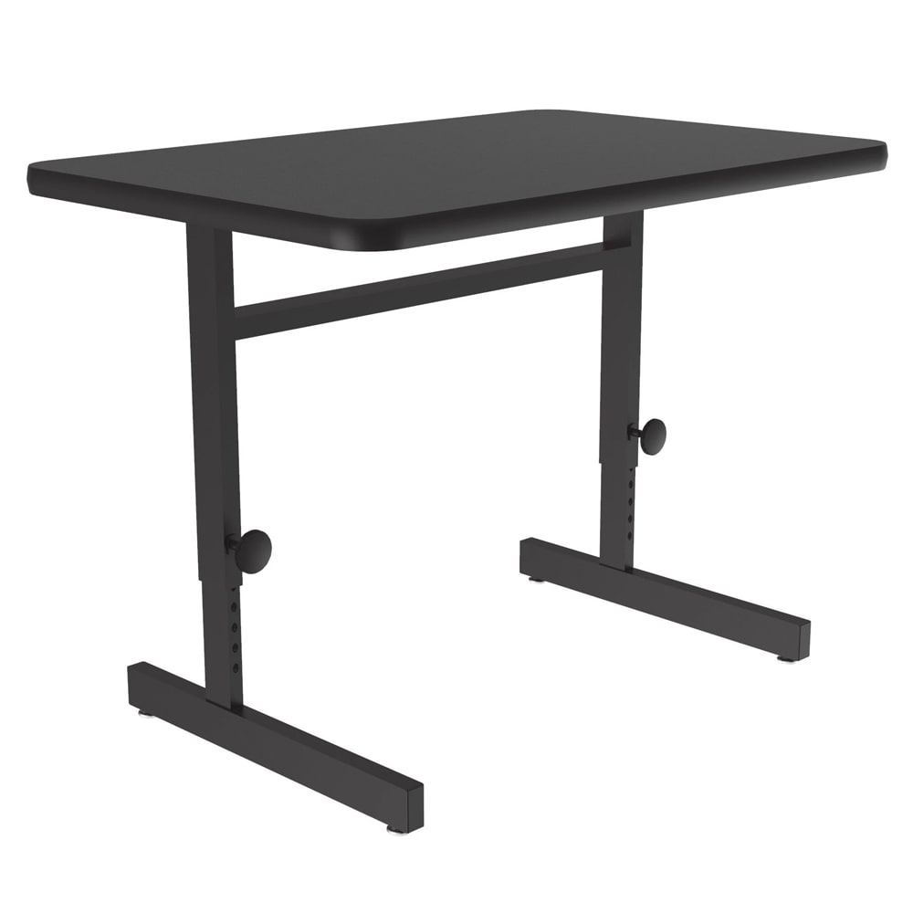 Correll Rectangular Adjustable Height Work Station, 48"W x 24"D - Black Granite/Black T-Mold (CSA2448-07-09-09)