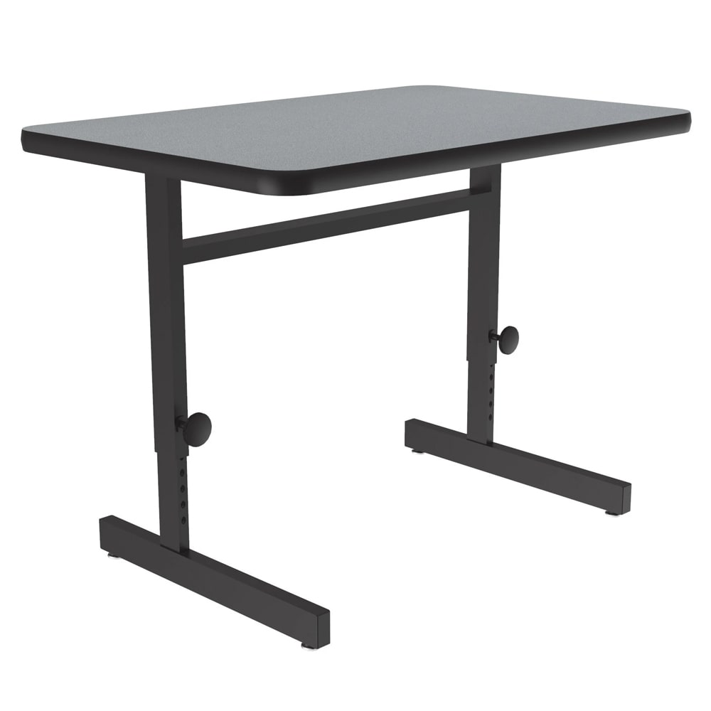 Correll Rectangular Adjustable Height Work Station, 48"W x 24"D - Gray Granite/Black T-Mold (CSA2448-15-09-09)