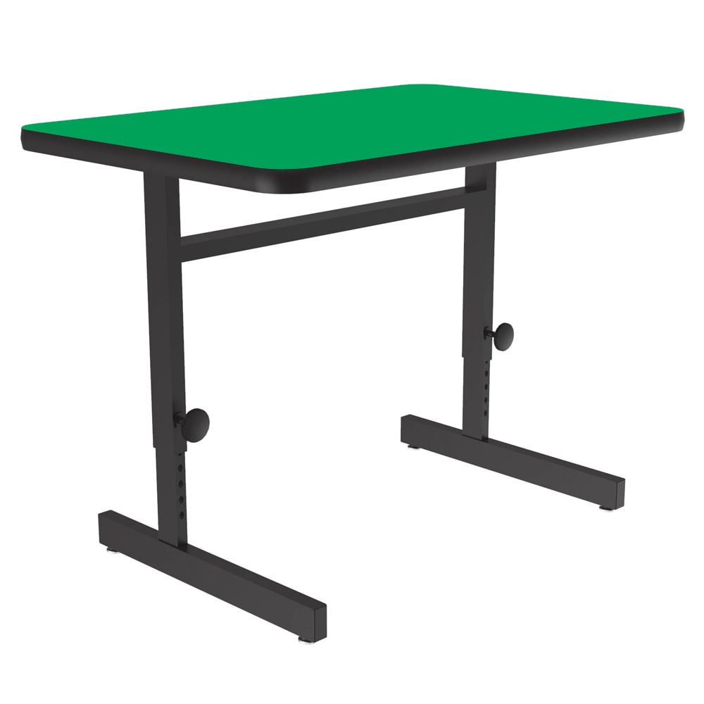 Correll Rectangular Adjustable Height Work Station, 48"W x 24"D - Green/Black T-Mold (CSA2448-39-09-09)