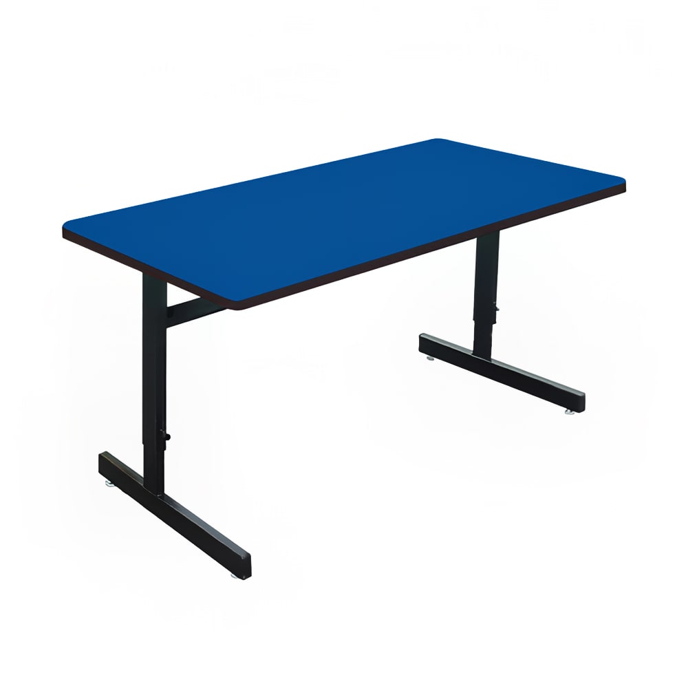 Correll Desk Height Work Station, 1 1/4" Top, Adjust to 29", 48" x 24", Blue/Black (CSA2448-37-09-09)