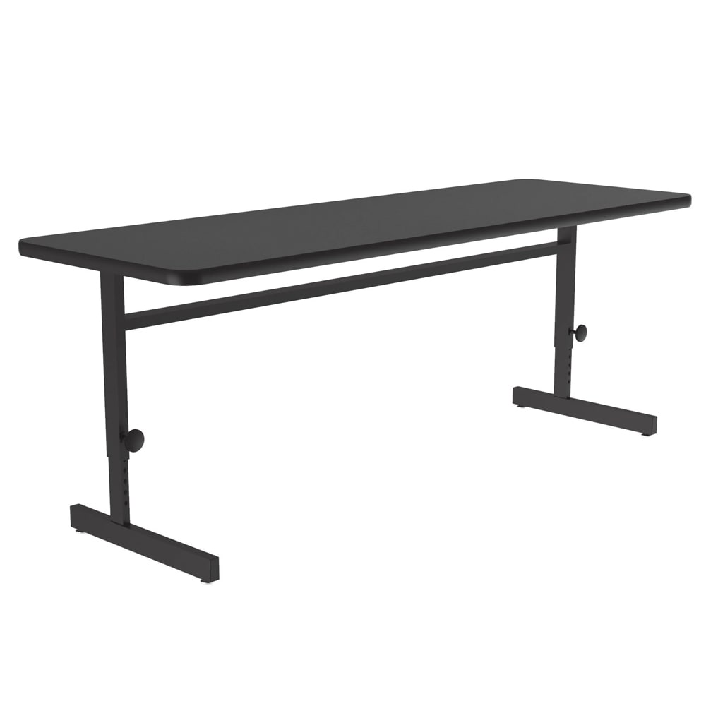 Correll Rectangular Adjustable Height Work Station, 60"W x 24"D - Black Granite/Black T-Mold (CSA2460-07-09-09)