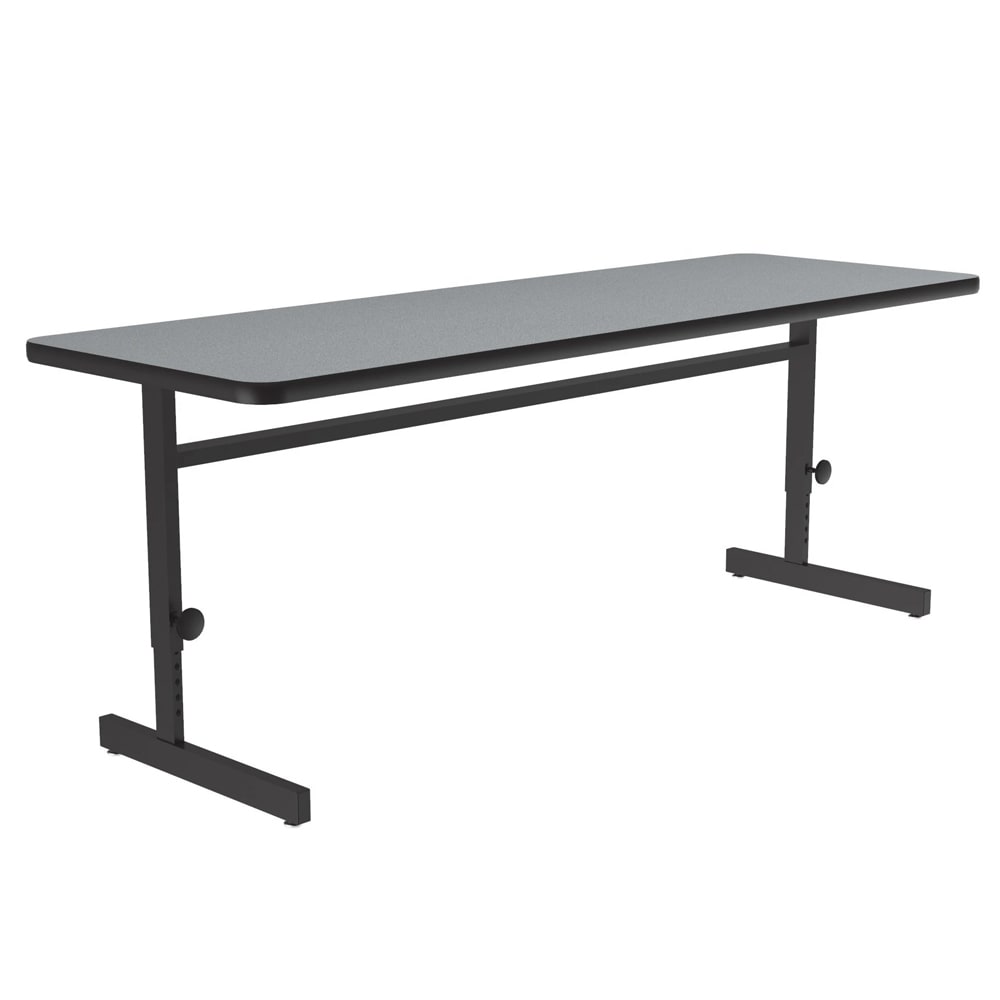 Correll Rectangular Adjustable Height Work Station, 60"W x 24"D - Gray Granite/Black T-Mold (CSA2460-15-09-09)