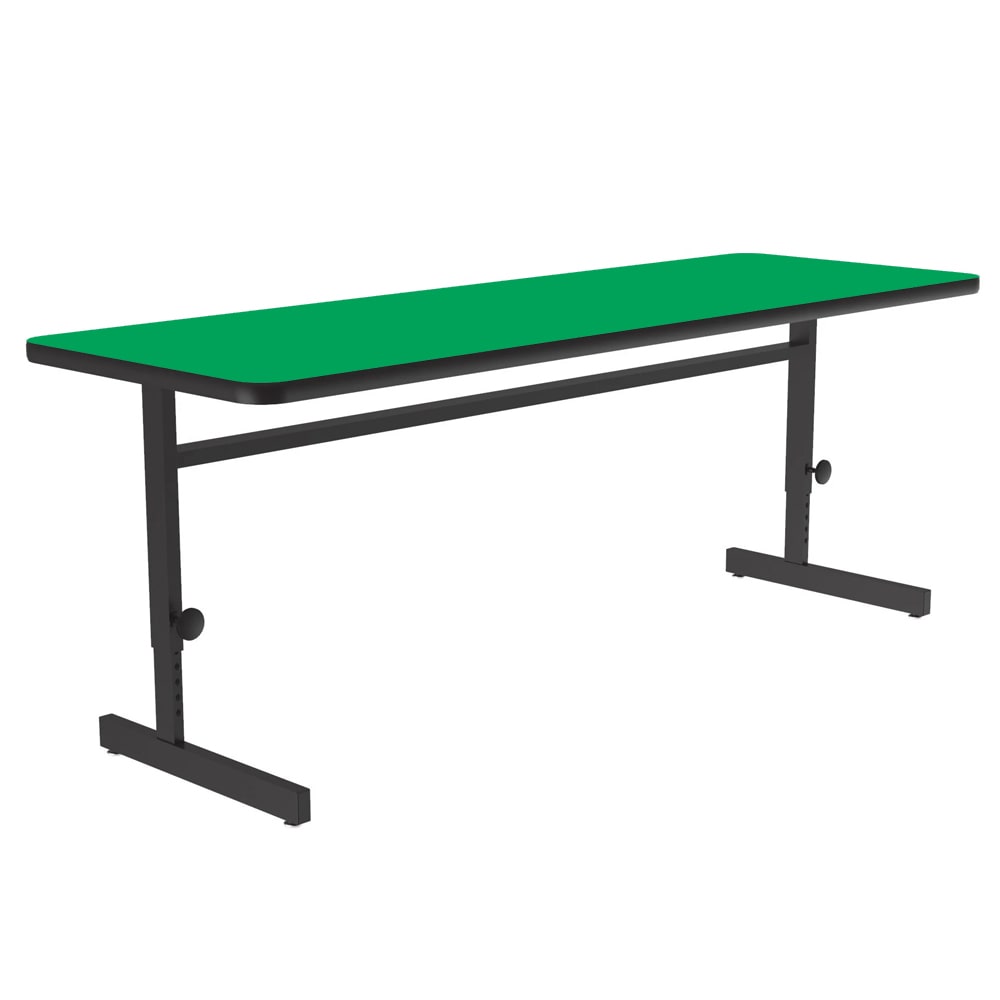 Correll Rectangular Adjustable Height Work Station, 60"W x 24"D - Green/Black T-Mold (CSA2460-39-09-09)