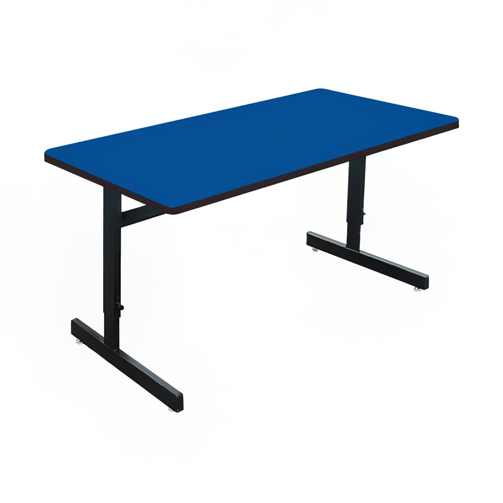 Correll Desk Height Work Station, 1 1/4" Top, Adjust to 29", 60" x 24", Blue/Black (CSA2460-37-09-09)