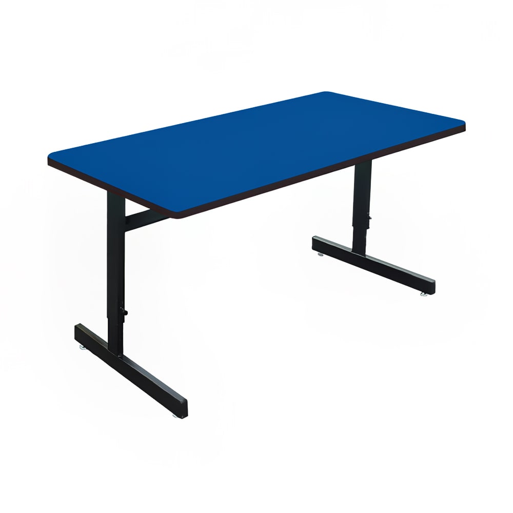 Correll Desk Height Work Station, 1 1/4" Top, Adjust to 29", 72" x 24", Blue/Black (CSA2472-37-09-09)