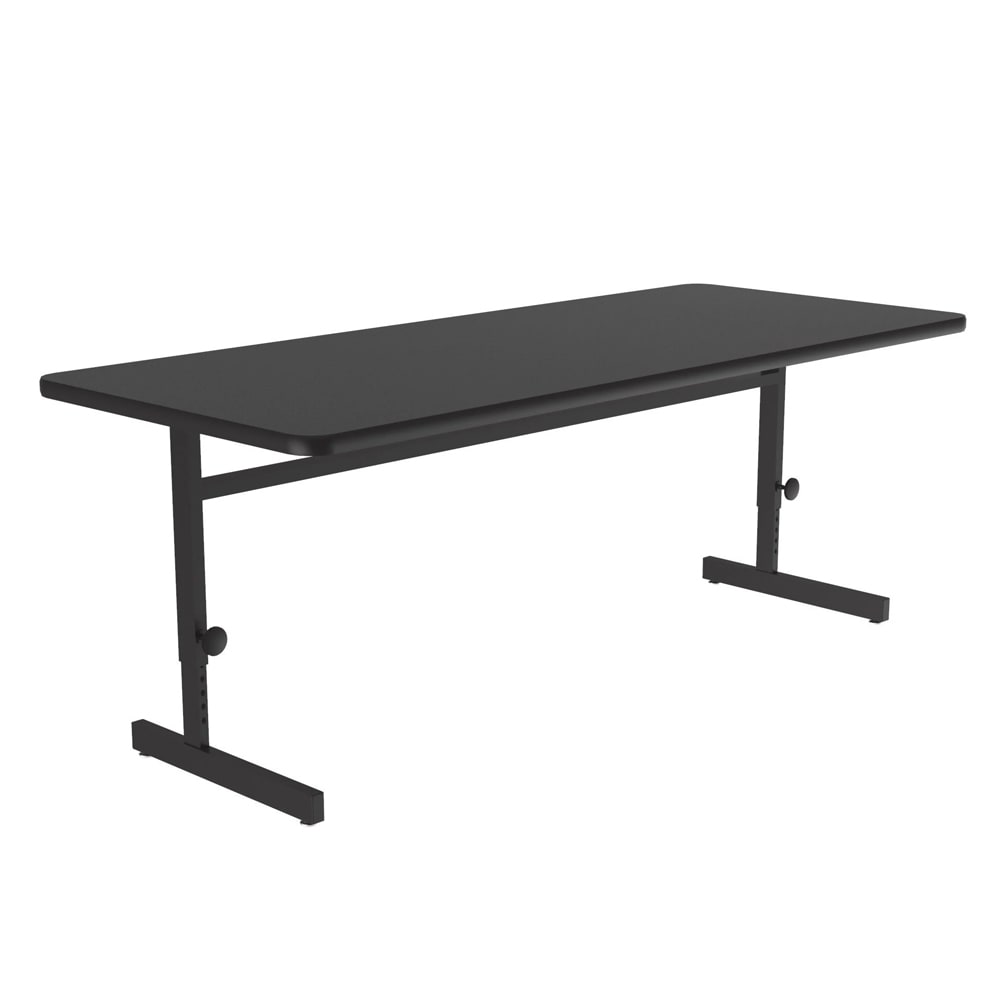 Correll Rectangular Adjustable Height Work Station, 48"W x 30"D - Black Granite/Black T-Mold (CSA3048-07-09-09)