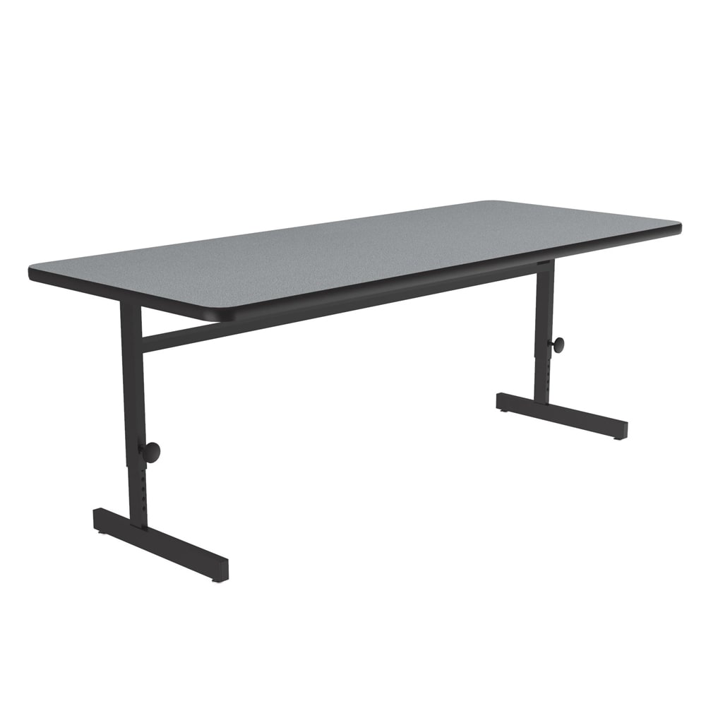Correll Rectangular Adjustable Height Work Station, 48"W x 30"D - Gray Granite/Black T-Mold (CSA3048-15-09-09)