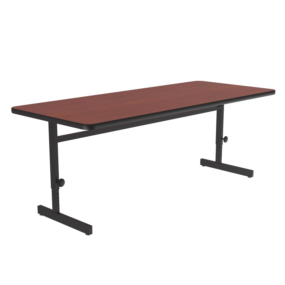 Correll Rectangular Adjustable Height Work Station, 48"W x 30"D - Cherry/Black T-Mold (CSA3048-21-09-09)