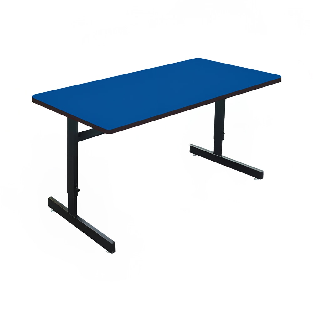 Correll Desk Height Work Station, 1 1/4" Top, Adjust to 29", 48" x 30", Blue/Black (CSA3048-37-09-09)