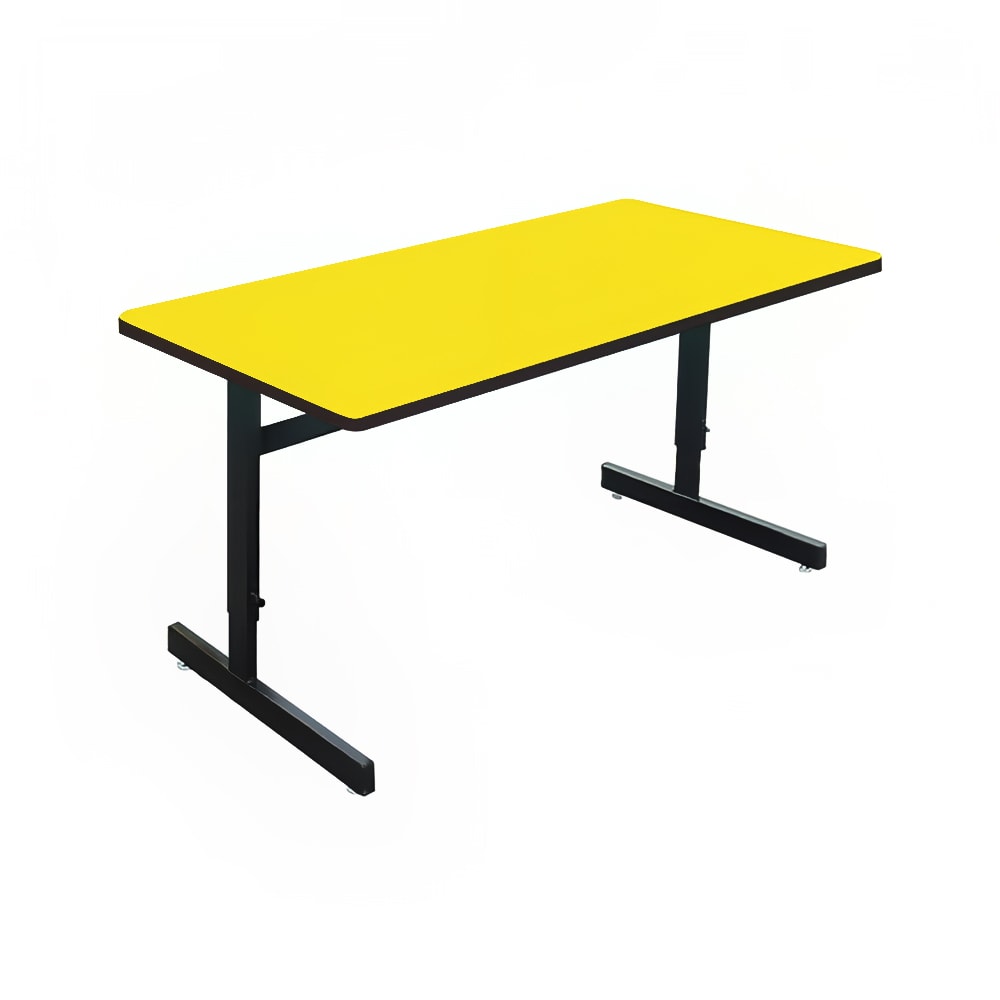 Correll Desk Height Work Station, 1 1/4" Top, Adjust to 29", 48" x 30", Yellow/Black (CSA3048-38-09-09)
