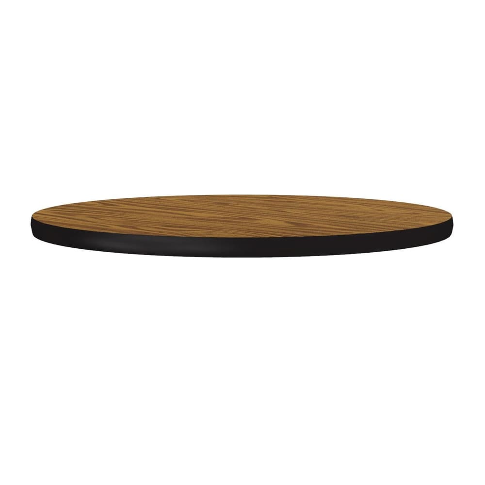 Correll 24" Round Cafe Breakroom Table Top, 1 1/4" High Pressure, Oak (CT24R-06-09)