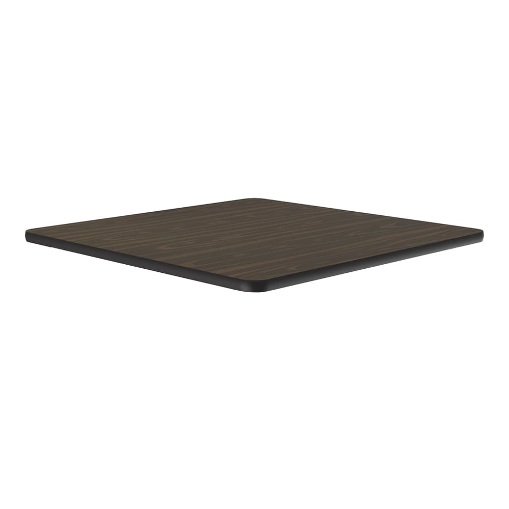 Correll 24" Square Cafe Breakroom Table Top, 1 1/4" High Pressure, Walnut (CT24S-01-09)