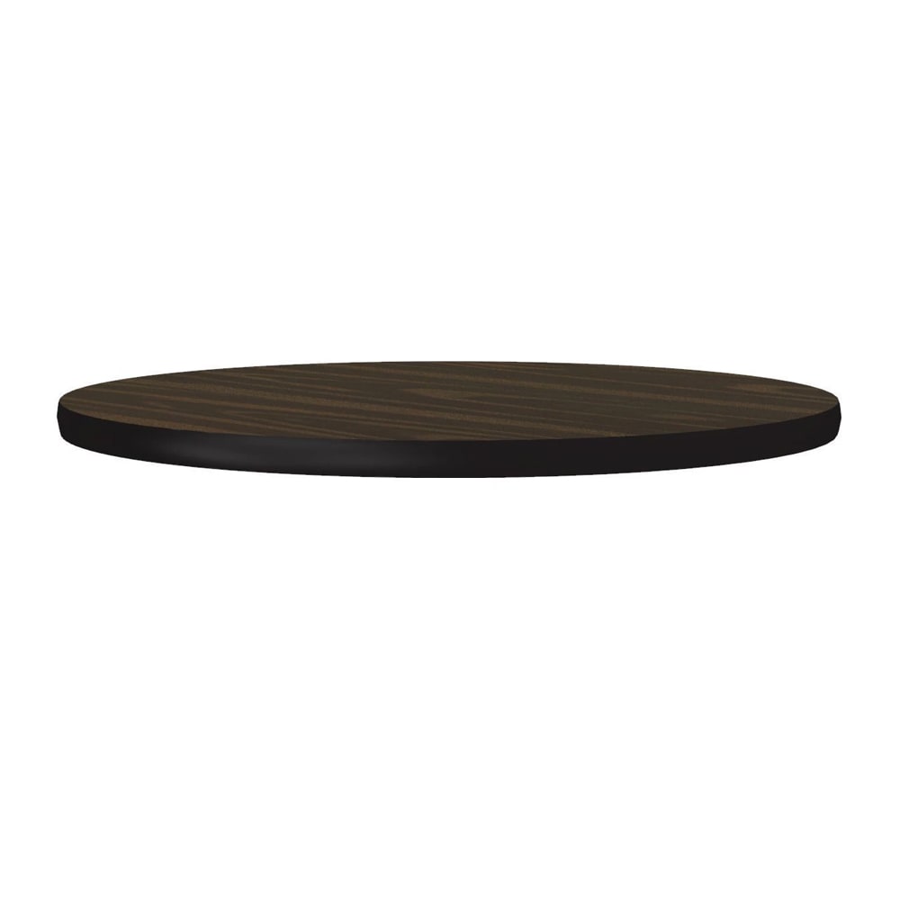 Correll 30" Round Cafe Breakroom Table Top, 1 1/4" High Pressure, Walnut (CT30R-01-09)