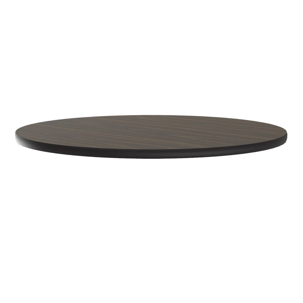 Correll 36" Round Cafe Breakroom Table Top, 1 1/4" High Pressure, Walnut (CT36R-01-09)