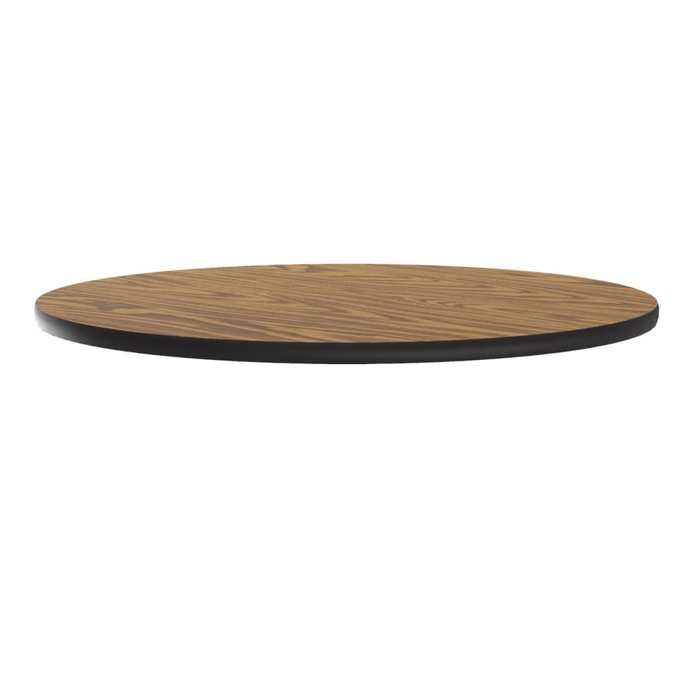 Correll 36" Round Cafe Breakroom Table Top, 1 1/4" High Pressure, Oak (CT36R-06-09)