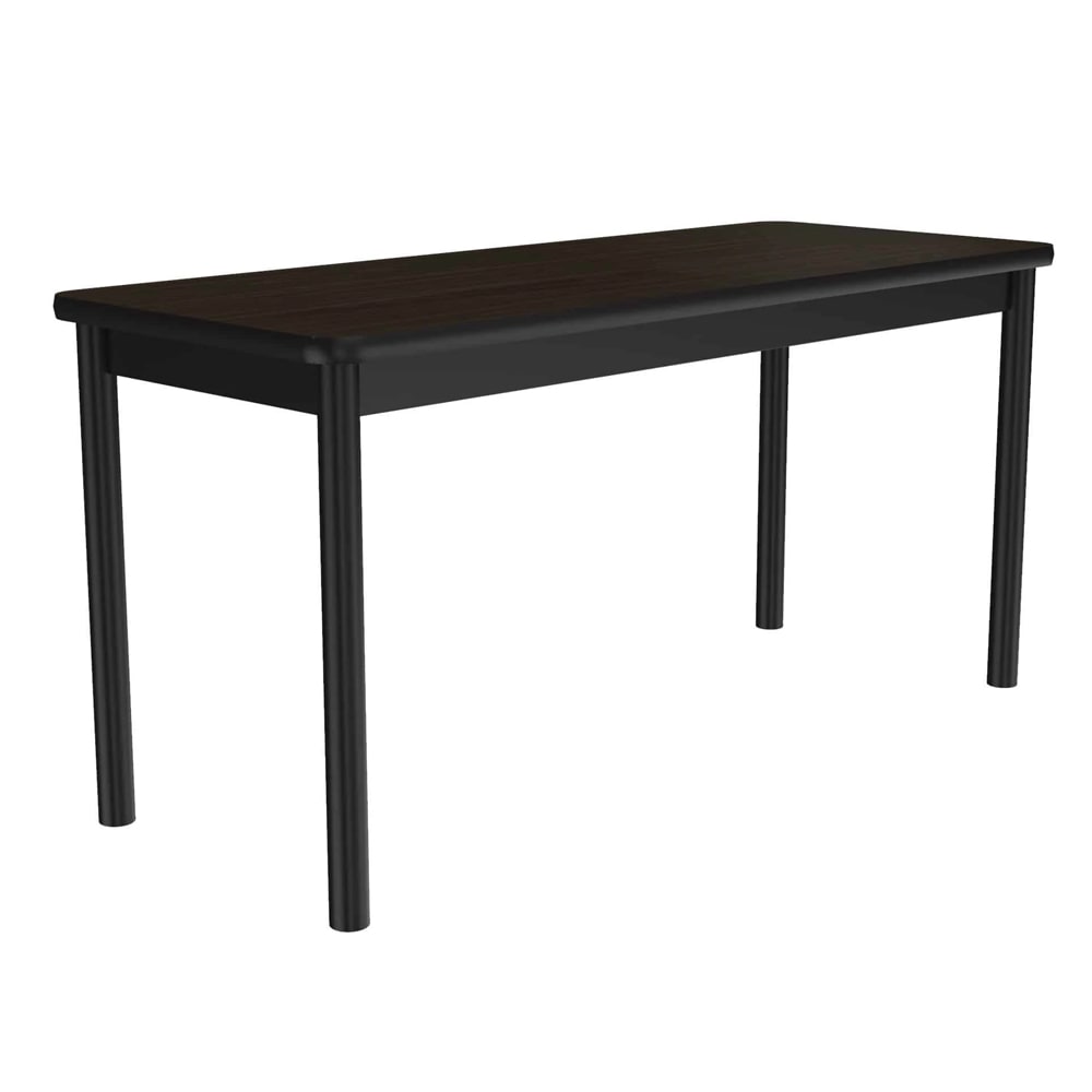 Correll Economical Library Table w/ Wear Resistant Surface & T Mold Edge 24x48" Walnut (LR2448-01-09-09)