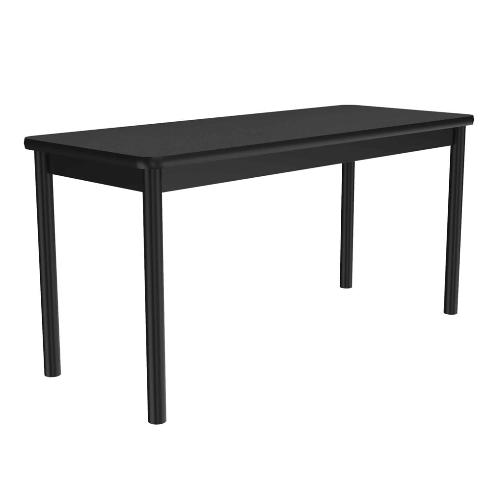 Correll Economical Library Table Wear Resistant Surface T Mold Edge 24x48" Black Granite (LR2448-07-09-09)