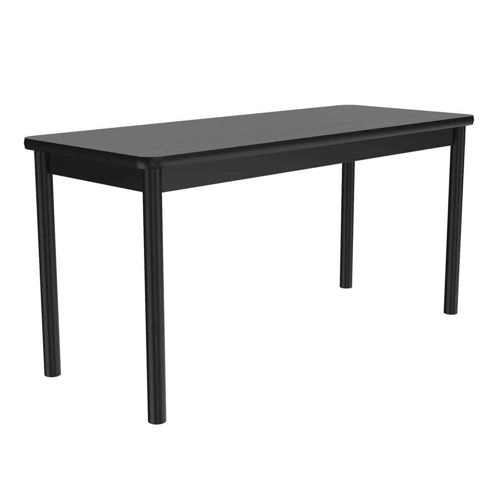 Correll Economical Library Table Wear Resistant Surface T Mold Edge 24x48" Gray Granite (LR2448-15-09-09)