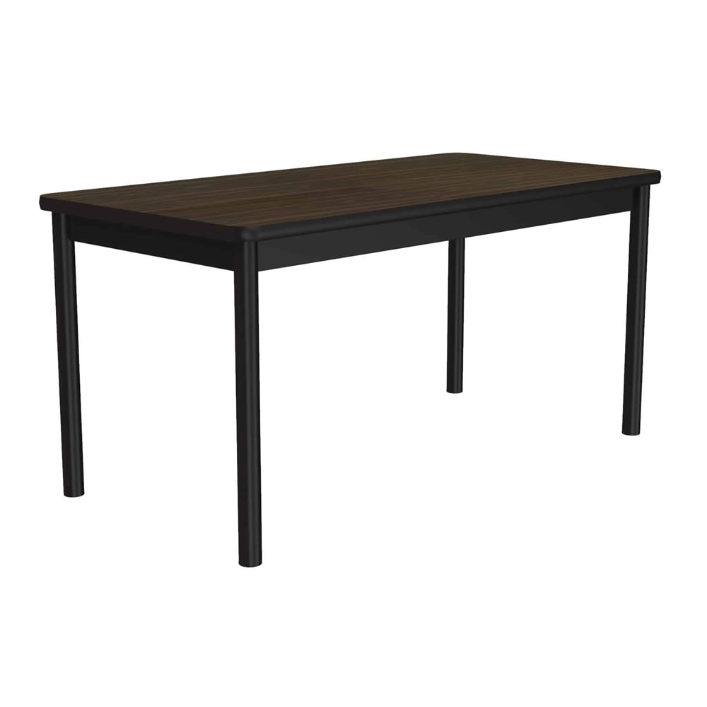 Correll Economical Library Table w/ Wear Resistant Surface & T Mold Edge 30x48" Walnut (LR3048-01-09-09)
