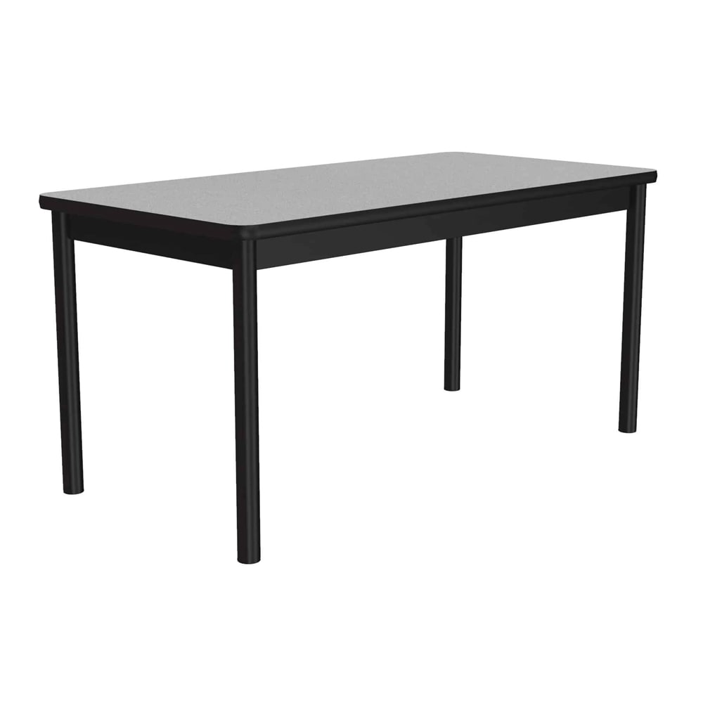 Correll Economical Library Table Wear Resistant Surface T Mold Edge 30x48" Gray Granite (LR3048-15-09-09)