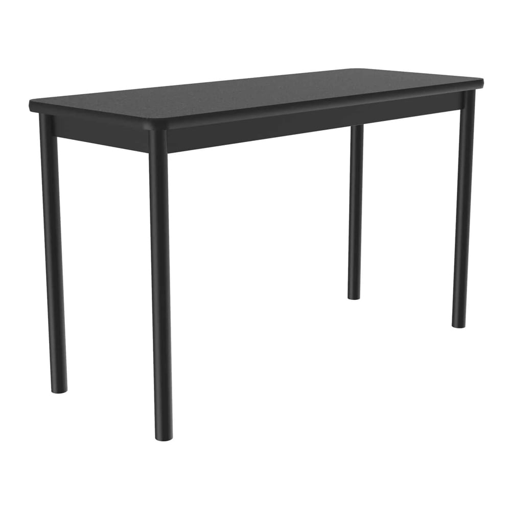 Correll Economical Lab Table Wear Resistant Surface T Mold Edge 24x60" Black Granite (LT2460-07-09-09)