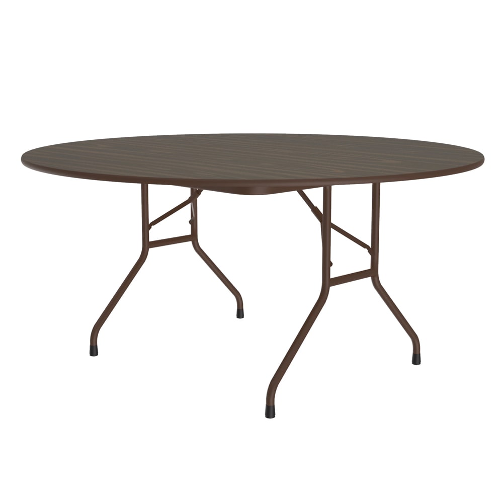 Correll 60" Round Folding Table w/ Walnut Plywood Top, 29"H (PC60P-01)
