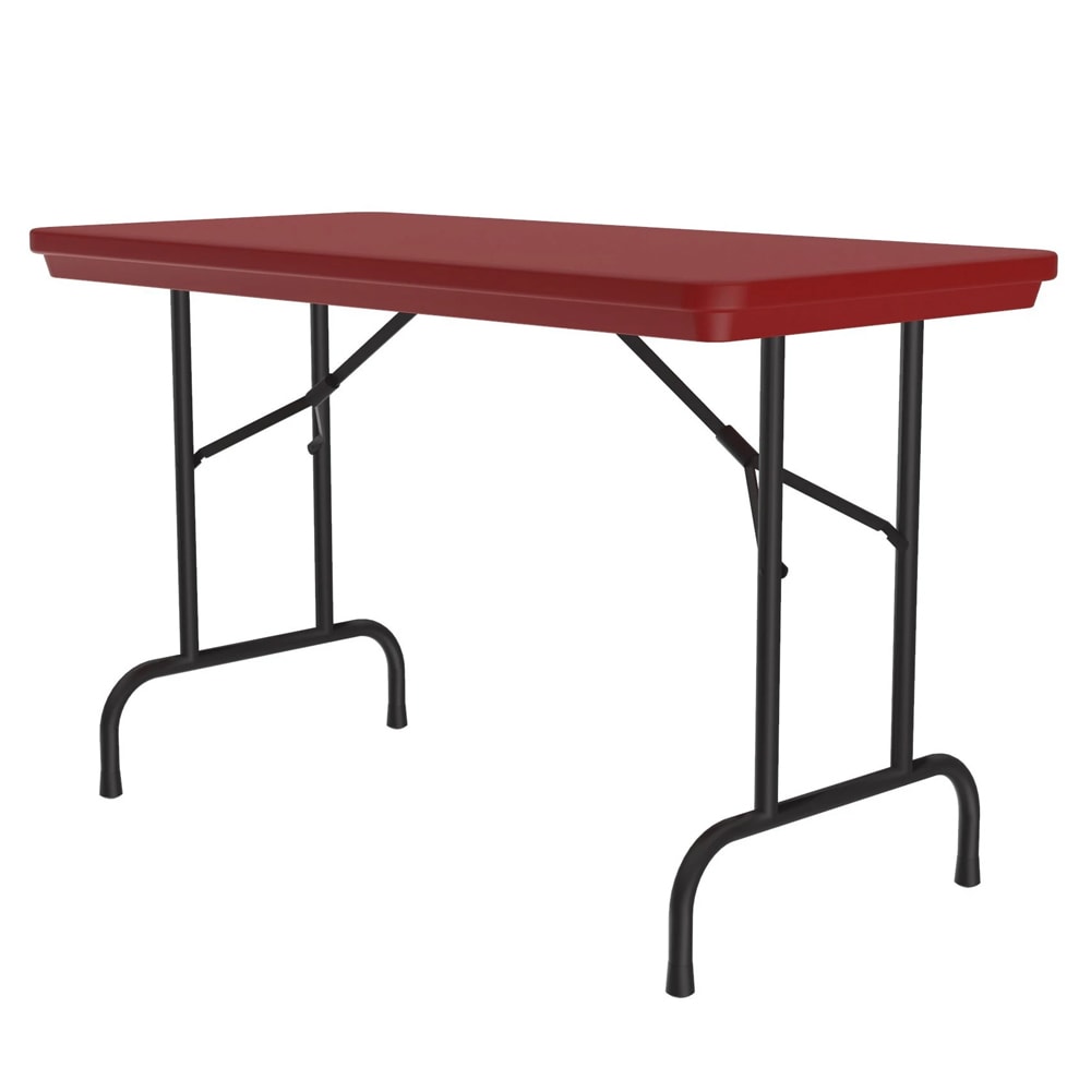 Correll 48" R-Series Rectangular Folding Table w/ Red Plastic Top, 29"H (R2448-25)