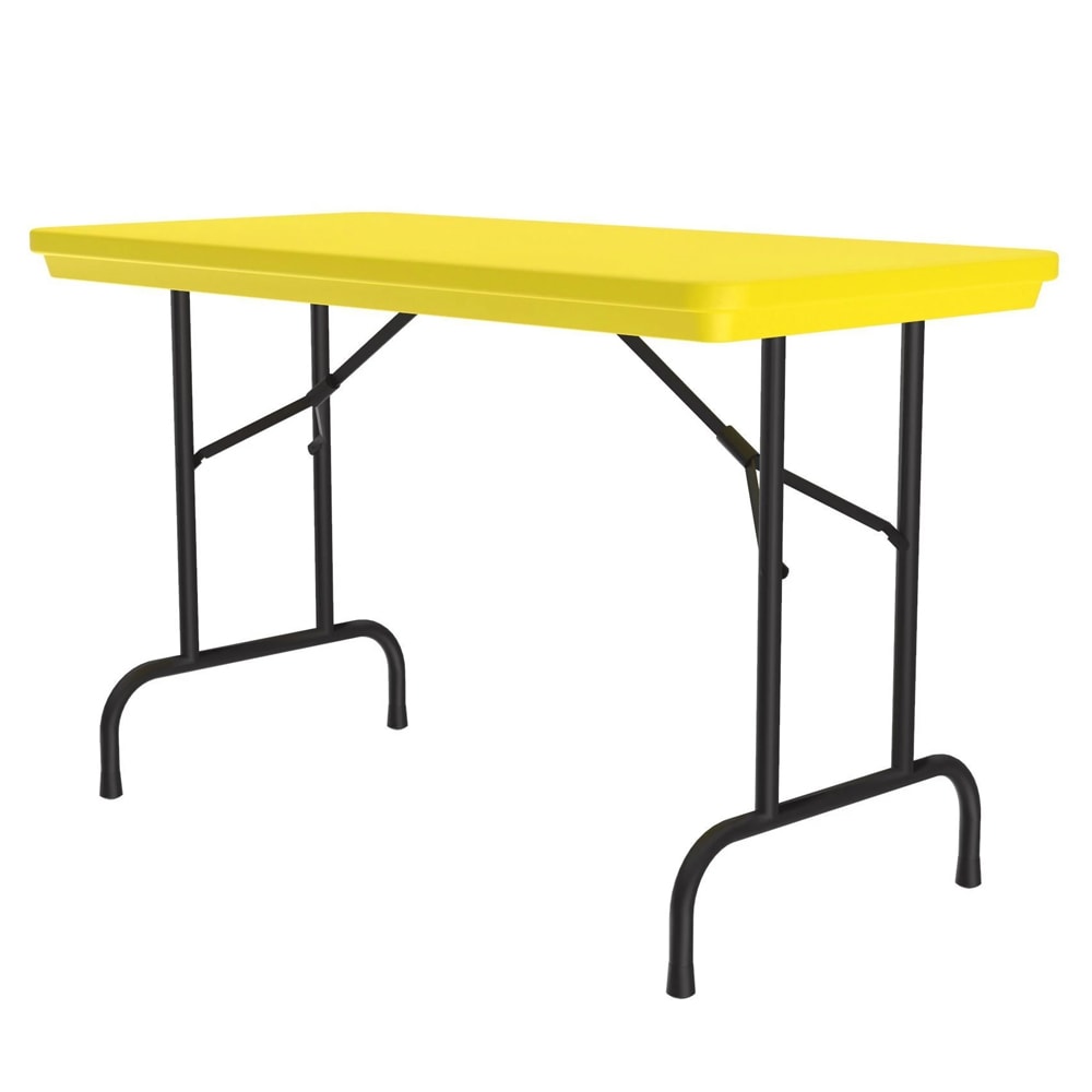 Correll 48" R-Series Rectangular Folding Table w/ Yellow Plastic Top, 29"H (R2448-28)