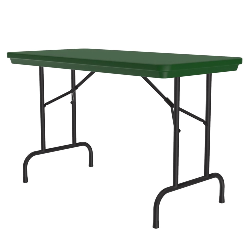 Correll 48" R-Series Rectangular Folding Table w/ Green Plastic Top, 29"H (R2448-29)