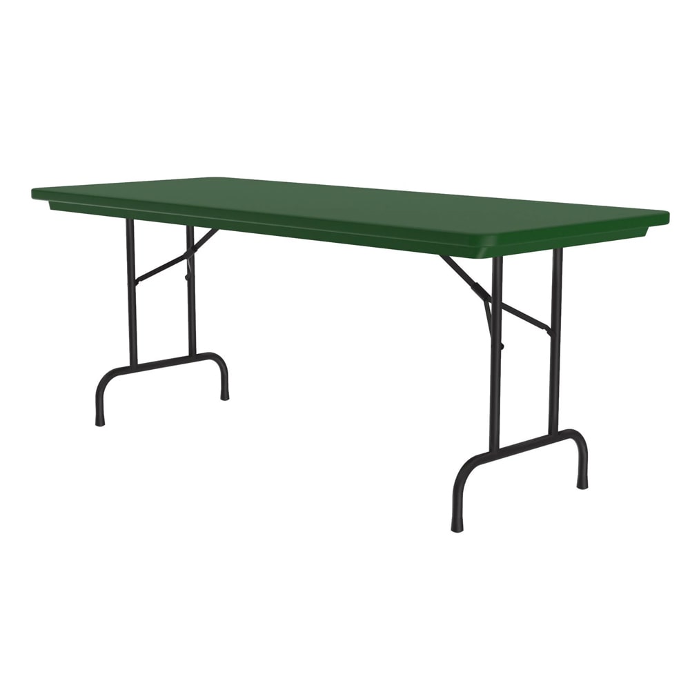 Correll 60" R-Series Rectangular Folding Table w/ Green Plastic Top, 29"H (R3060-29)