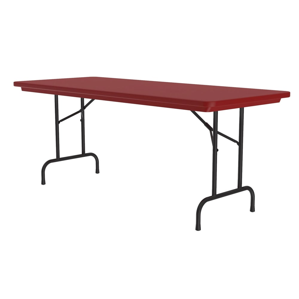 Correll 72" R-Series Rectangular Folding Table w/ Red Plastic Top, 29"H (R3072-25)