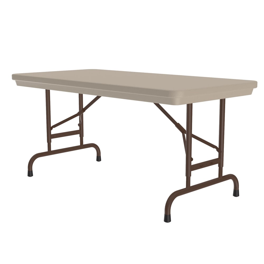Correll 48" R-Series Rectangular Folding Table w/ Mocha Granite Plastic Top, 32"H (RA2448-24)