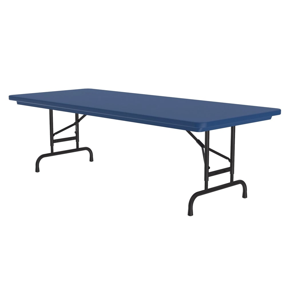 Correll 72" R-Series Rectangular Folding Table w/ Blue Plastic Top, 32"H (RA3072-27)
