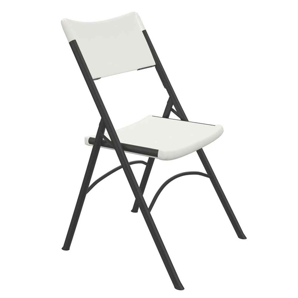 Correll Econoline Plastic Folding Chair - Black Frame, Gray Granite (RC400-23)