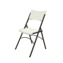 Correll Econoline Plastic Folding Chair - Black Frame, Gray Granite (RC400-23) thumbnail 3