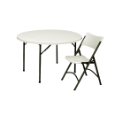 Correll Econoline Plastic Folding Chair - Black Frame, Gray Granite (RC400-23) thumbnail 8