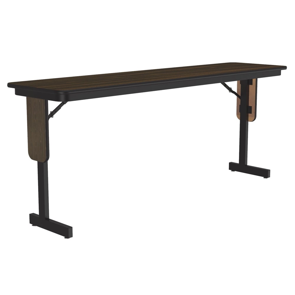 Correll 18 x 72" Panel Leg Seminar and Training Table, 29" H, Walnut/Black (SP1872PX-01)