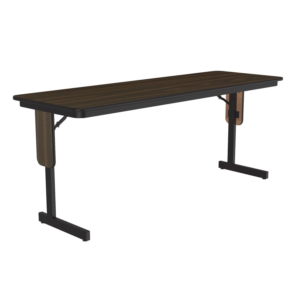 Correll 24 x 72" Panel Leg Seminar and Training Table, 29" H, Walnut/Black (SP2472PX-01)