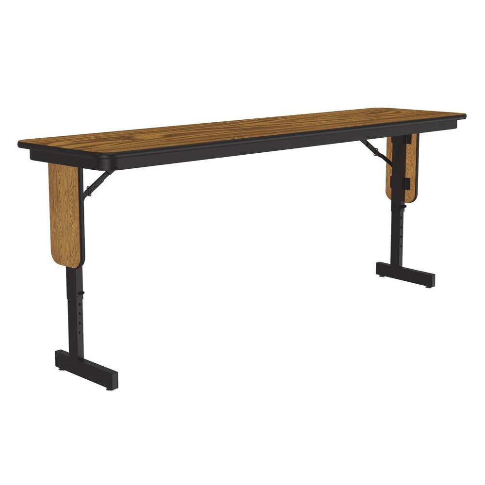 Correll 18 x 72" Panel Leg Seminar and Training Table, Adjusts to 32" H, Oak/Black (SPA1872PX-06)
