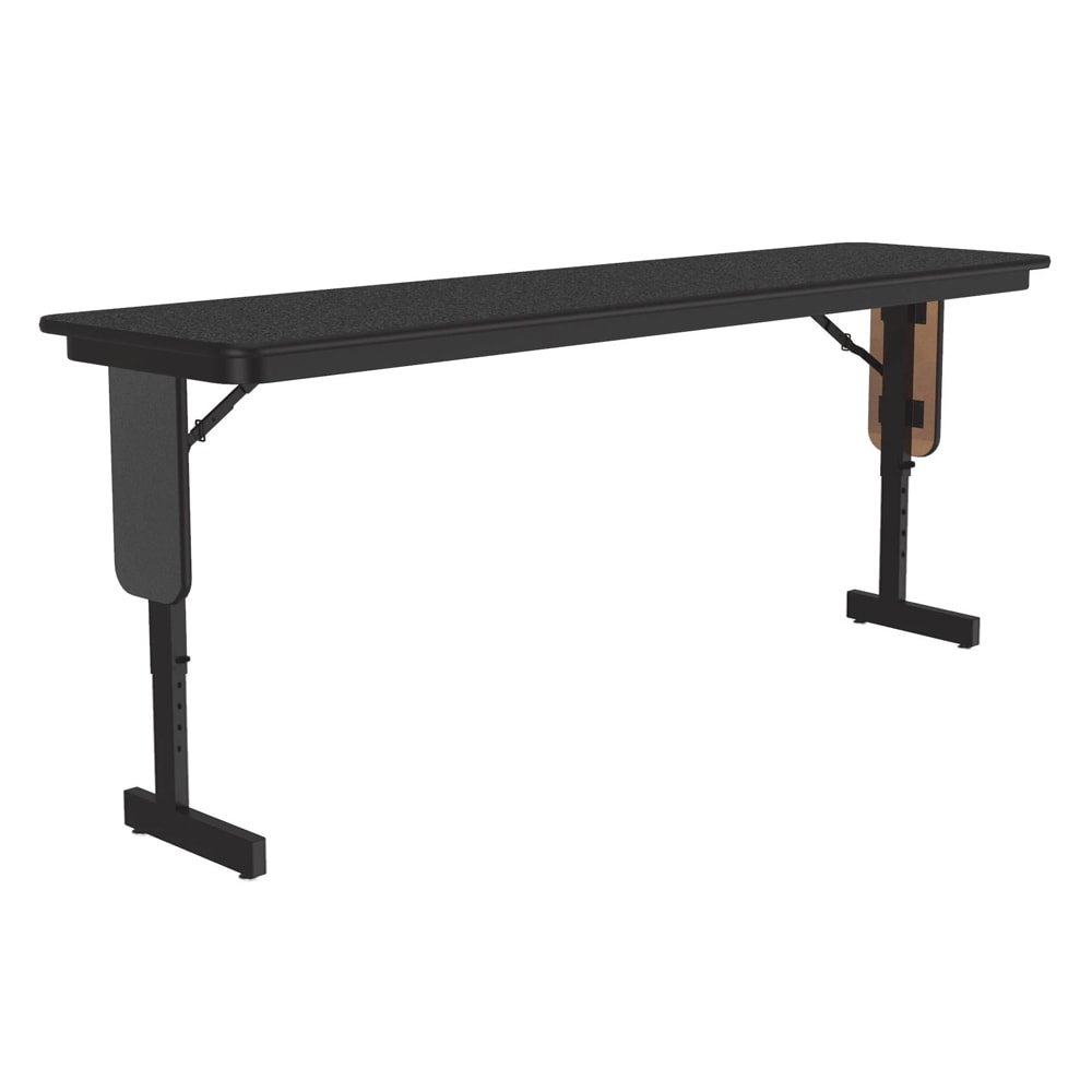 Correll 18 x 96" Panel Leg Seminar Table, Adjusts to 32" H, Black Granite/Black (SPA1896PX-07)