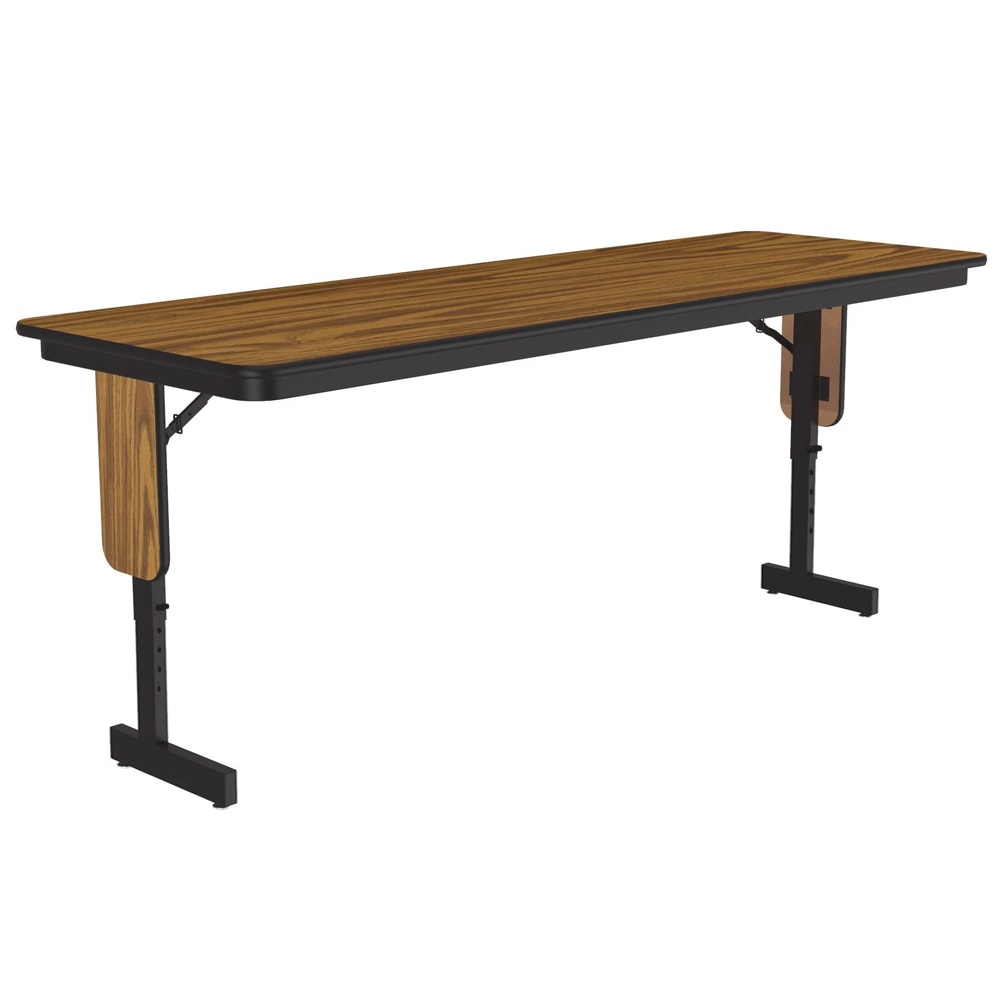 Correll 24 x 60" Panel Leg Seminar and Training Table, Adjusts to 32" H, Oak/Black (SPA2460PX-06)