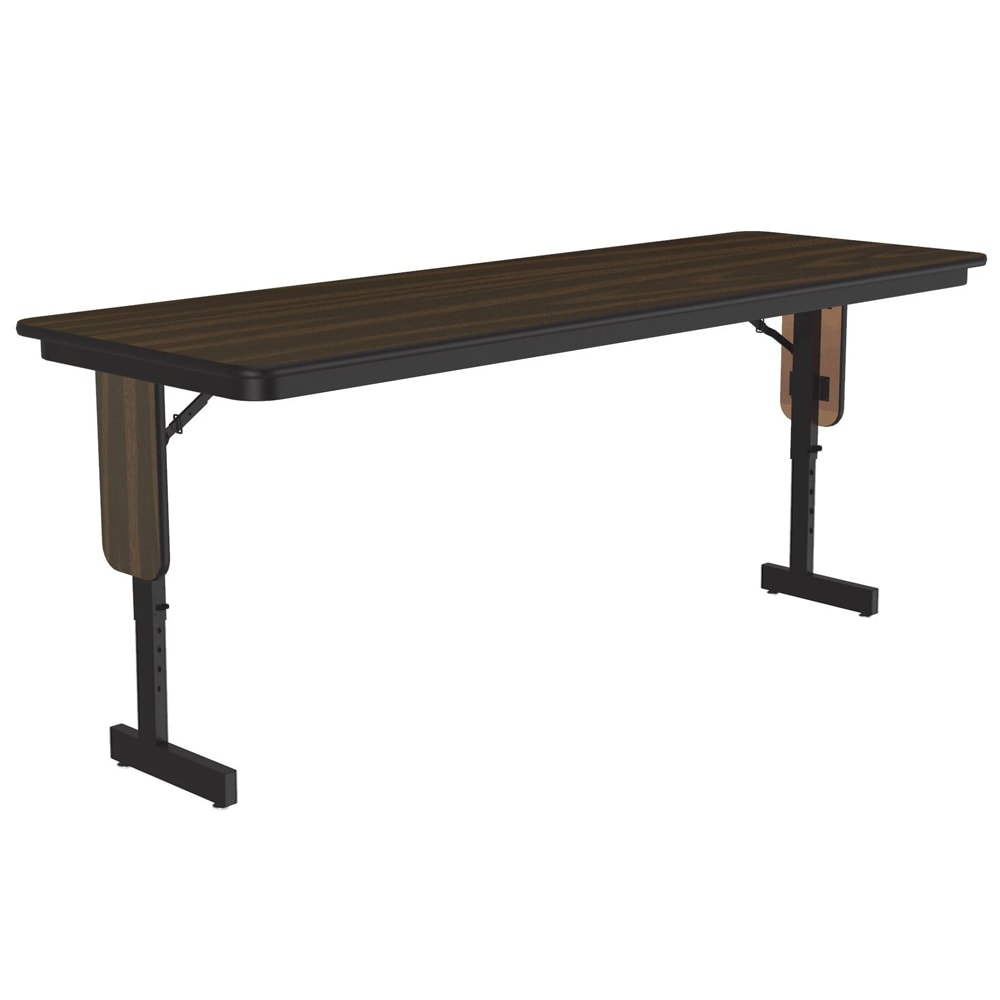 Correll 24 x 72" Panel Leg Seminar and Training Table, Adjust to 32" H, Walnut/Black (SPA2472PX-01)