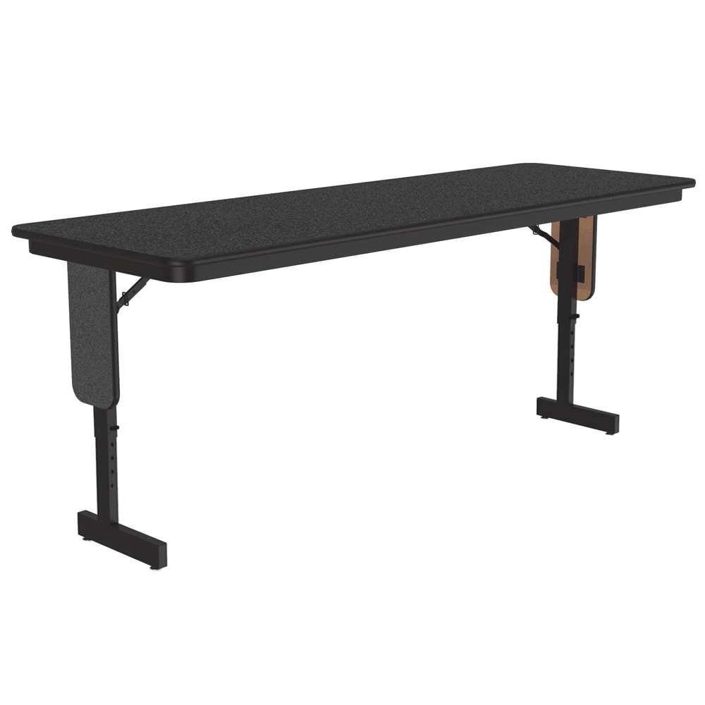 Correll 24 x 96" Panel Leg Seminar Table, Adjusts to 32" H, Black Granite/Black (SPA2496PX-07)